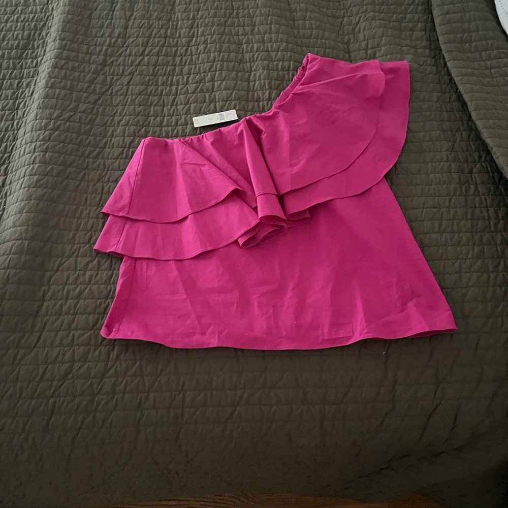Pink Ruffle Off-Shoulder Top - Picture 2 of 2